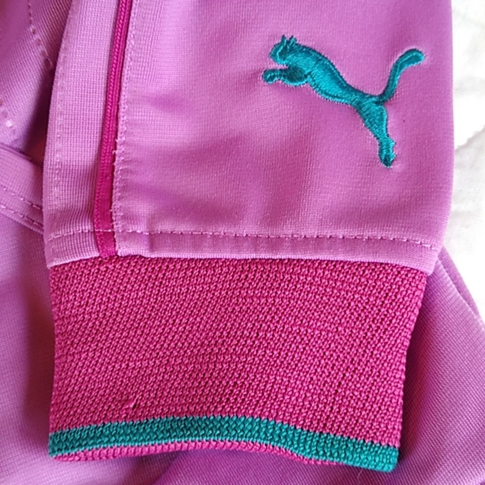 Puma Track Jacket. Toddler Girls 2T. Purple/Pink/Teal. - Picture 3 of 9